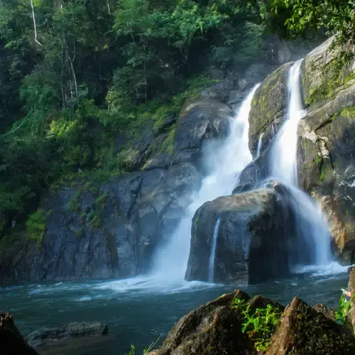 Meenmutty waterfalls in Wayanad